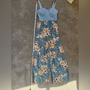 OG Collective Floral Blue Jumpsuit